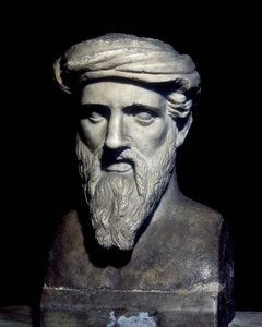 Byst av Pythagoras (6:e f.Kr.), Capitolini-museet, Rom. av Roman Roman