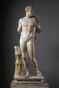 Diomedes romersk marmorskulptur efter ett grekiskt original. Från Cuma. Dim. 177 cm Arkeologiska museet, Neapel