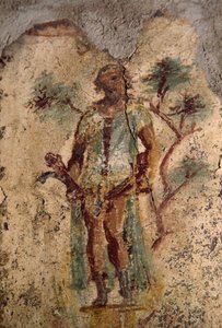 Erotisk fresk från Lupanar, Pompeji (UNESCOs världsarvslista av Roman Roman