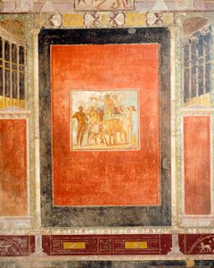Freskodekoration av Hall of Tablino, House of Marcus Lucretius Fronto, Pompeji, Kampanien, romersk civilisation av Roman Roman