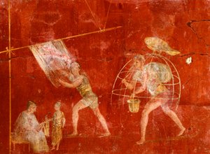 Fresk föreställande tvättmän, från Pompeji (UNESCOs världsarvslista av Roman Roman