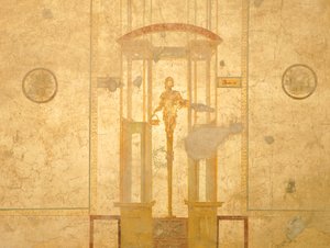 Fresk föreställande karyatid, från House of Lovers, Pompeji, Kampanien, romersk civilisation av Roman Roman