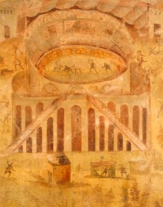 Fresk som skildrar gräl mellan Pompeians och Nocerini i amfiteatern, från Pompeji, Kampanien, romersk civilisation av Roman Roman