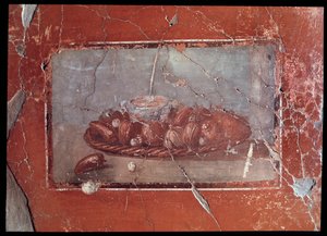 Fresk av Cryptoporticus av casa dei cervi, 500-talet f.Kr.-1:a århundradet e.Kr av Roman Roman
