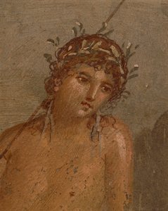 Italien, regionen Kampanien, Neapelprovinsen, Pompeji, Marco Lucrezios hus Frontone fresk föreställande Narcissus vid damm av Roman Roman