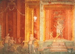 Väggmålning föreställande Iphigenia i Oxen, Pinarius Cerialis hus, Pompeji, Kampanien, Italien av Roman Roman
