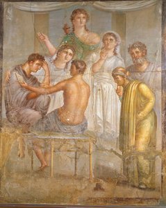 romersk civilisation. Admetus och Alcestis, fresk från basilikan Ercolano av Roman Roman