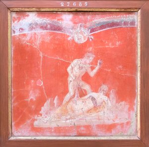 Satyr och nymf, 50-79 e.Kr. (fresco) av Roman Roman