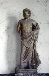 Staty av Asclepius, medicinens gud i den romerska religionen. Louvren, Paris. av Roman Roman