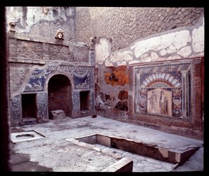Utsikt över triclinium i casa di Nettuno e Anfitrite, 500-talet f.Kr.-1:a århundradet e.Kr. av Roman Roman