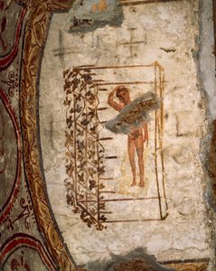 Ungdom, spaljé och vinstockar, 3:e-5:e århundradet e.Kr. (fresk) av Roman Roman