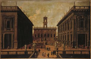 Vy över Piazza del Campidoglio, Rom