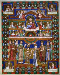 Kröning av Henrik Lejonet och hans äktenskap med Matilda, från Henrik Lejonets evangelium av Romanesque