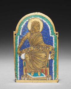 Tavla: Sittande profet från en relikvieskrin: Esais av Romanesque