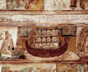 Noas båge (fresk i taket) av Romanesque