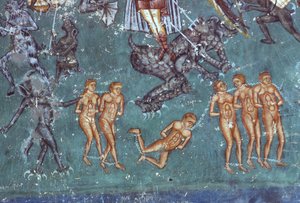 The Damned, detalj från The Last Judgement, 1547-50 av Romanian School