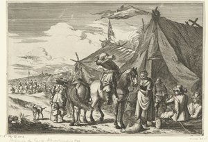 Ryttare vilar vid tält av Romeyn de Hooghe (rejected attribution)