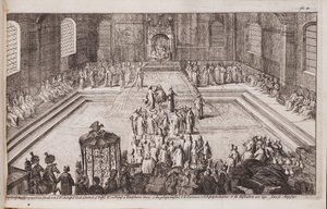 En scen vid tsar Alexis Mikhailovichs kungliga hov, 1677 av Romeyn de Hooghe