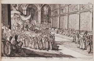En scen vid tsar Alexis Mikhailovichs kungliga hov, 1677 av Romeyn de Hooghe