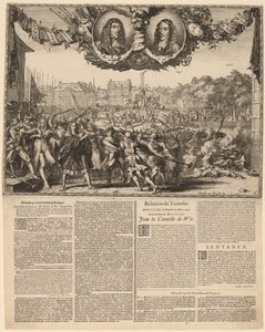 Image and Truthful Story... (Representation of the True Story of Johan de Witt...) av Romeyn de Hooghe