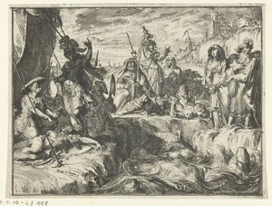 Faraos soldater slukas av Röda havet av Romeyn de Hooghe