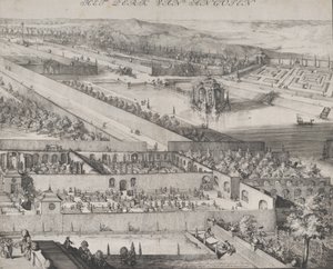 Detalj av parken vid Enghiens högra halva, 1685. av Romeyn de Hooghe