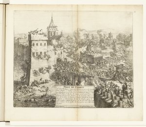 Inname van Corbeil, 1590 Capture of Corbeil (titel på objekt) Wars of Flanders (serietitel) av Romeyn de Hooghe