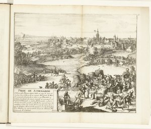 Tar Oudenaarde, 1582 Prize de Audenarde (titel på objekt) Guerres de Flandres (serietitel) av Romeyn de Hooghe