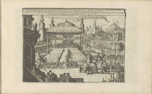 Koninklijk hof i Mongoliet Mongols Hof en Hofpracht / Court and Royal Pump of the Great Mogul (titel på objektet) Öst- och Västindien och andra platser (serietitel) av Romeyn de Hooghe