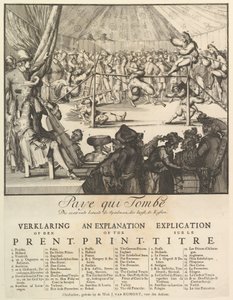 Pays qui Tombe: Vem faller först, Playman, who sist, pays the Cost The Fall of the ....n.d. av Romeyn de Hooghe