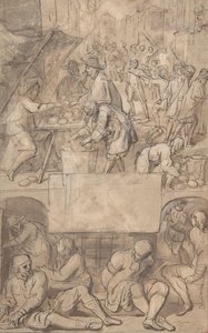 Studie för en titelsida: Allegory of Commerce and a Debtor