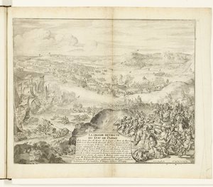 Retreat av hertigen av Parmas armé, 1592 La grande retreat du duc de Parme (titel på objektet) Guerres de Flandres (serietitel) av Romeyn de Hooghe