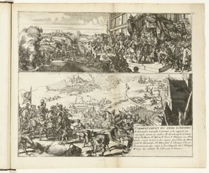 Två skildringar av belägringen av Antwerpen av hertigen av Parma, 1584-1585 Commencement du siege d