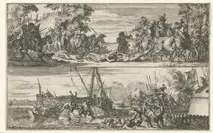 Två skildringar av franska grymheter, 1672 av Romeyn de Hooghe