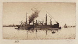 Untitled (Steamship In Boston Harbor) av Rominer Lovewell