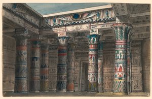 Scenografi, egyptisk innergård av Romolo Achille Liverani