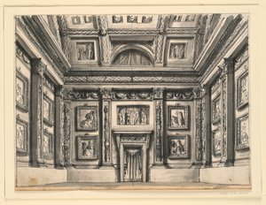 Scenografi, Palace interiör av Romolo Achille Liverani