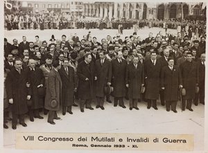 "VIII Kongress för lemlästade och krigsinvalider - Rom, januari 1933 - 11" (s/v foto) av Romolo del Papa