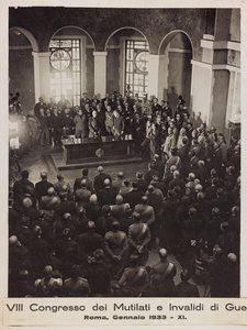 "VIII Kongress för lemlästade och krigsinvalider - Rom, januari 1933 - 11" (s/v foto) av Romolo del Papa
