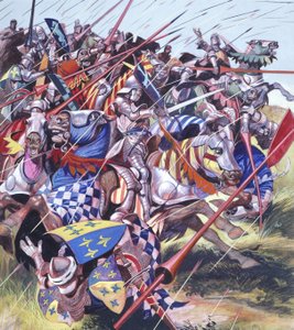 Agincourt - Den omöjliga segern 25 oktober 1415 (gouache på papper) av Ron Embleton