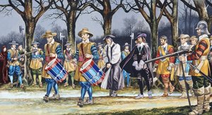 Charles I:s sista promenad (gouache på papper) av Ron Embleton