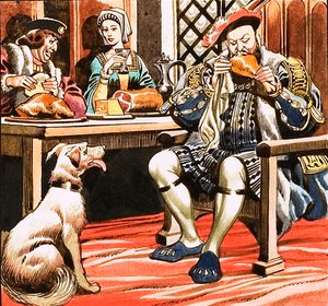 Kung Henry VIII äter av Ron Embleton