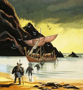 Leif Ericsson når den nya världen av Ron Embleton