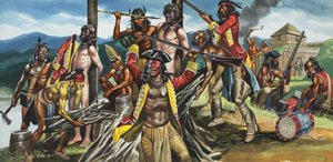 Roasted at the Stake (gouache på papper) av Ron Embleton