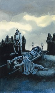 Tannhauser och Elizabeth (gouache på papper) av Ron Embleton