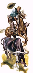 Texansk cowboy i arbete av Ron Embleton
