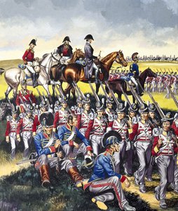 Hertigen av Wellington (1769-1852) vid Waterloo (gouache på papper) av Ron Embleton