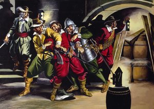 The Gunpowder Plot (gouache på papper) av Ron Embleton
