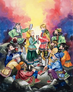 The Secret of the Trolls (gouache på papper) av Ron Embleton