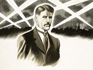 Veckans dagbok från deras sida: Zeppelins räder (Arnold Bennett) av Ron Embleton
